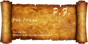 Pék Frida névjegykártya